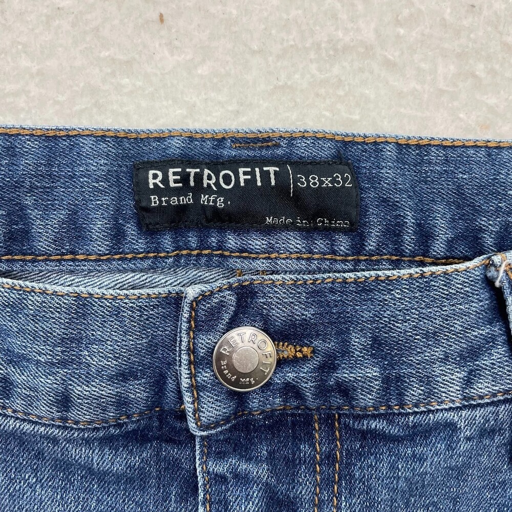 Retrofit Brand Mfg Men's Slim Leg Jeans 38x32 Blue Stretch Denim - Picture 4 of 6